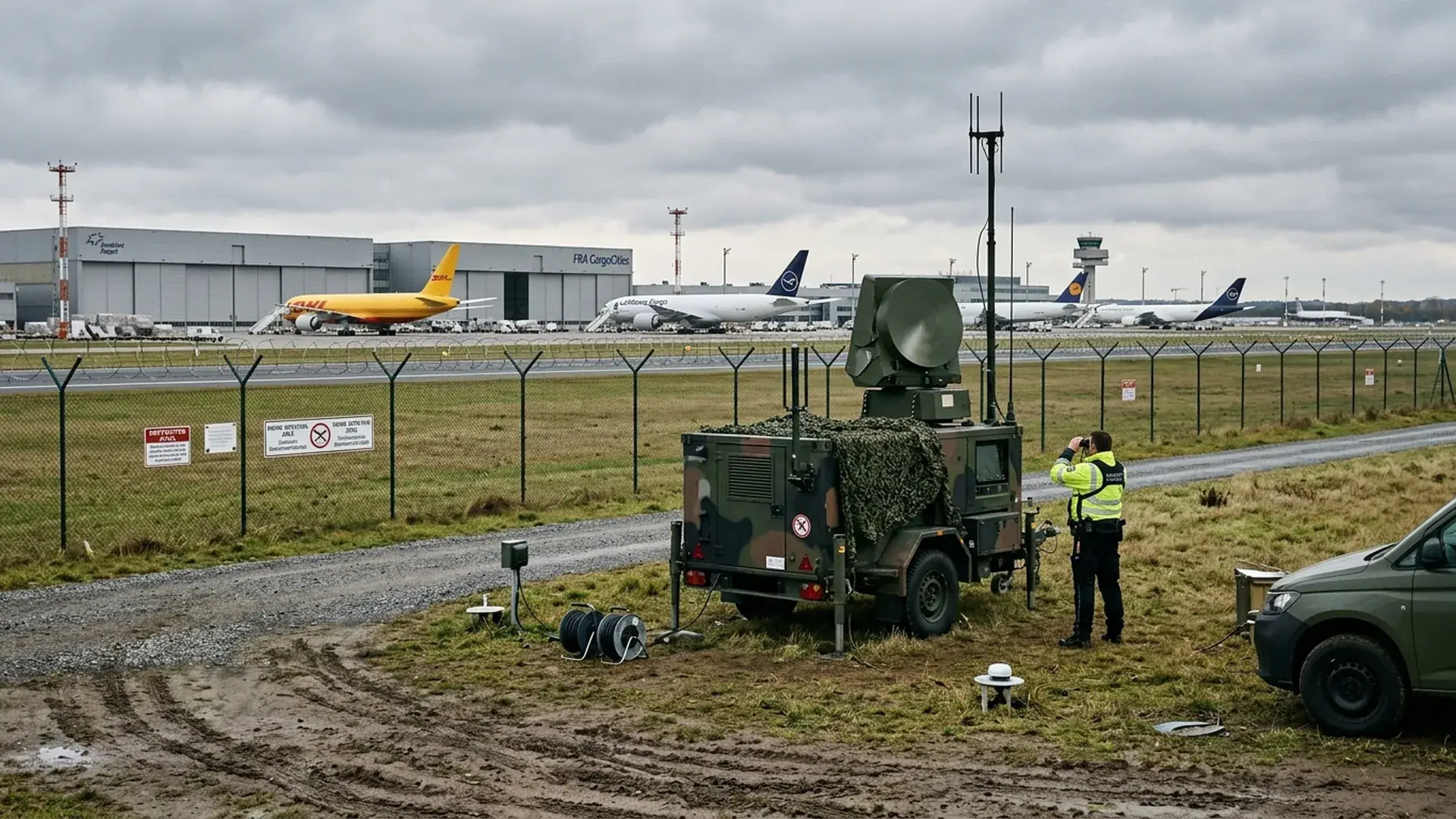 Airport perimeter detection and C-UAS security near Leipzig Airport