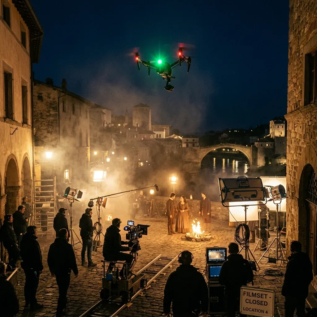 Night flights on closed film sets outside the UDP