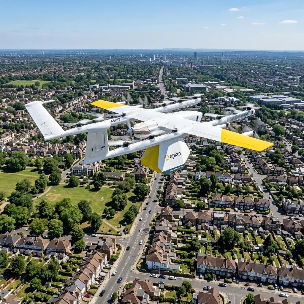 NHS medical delivery drone by Apian and Wing